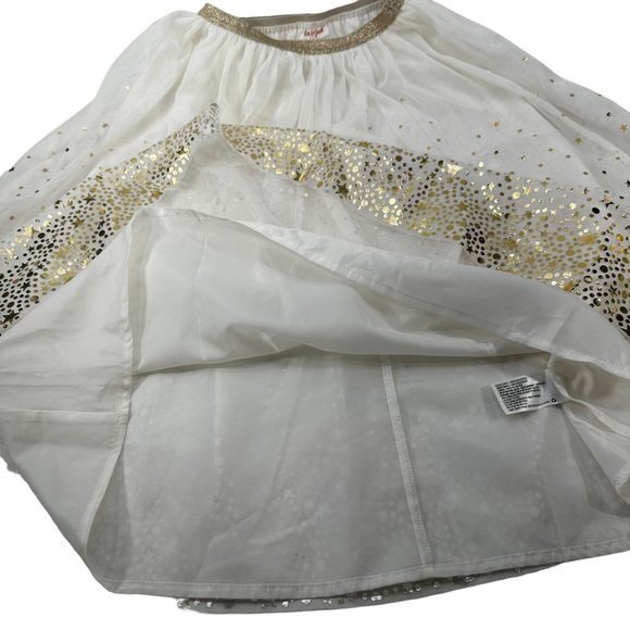 Cat And Jack Girl's Size Medium 7-8 Skirt Lined Lace And Sparkles White Preowned - Picture 3 of 9